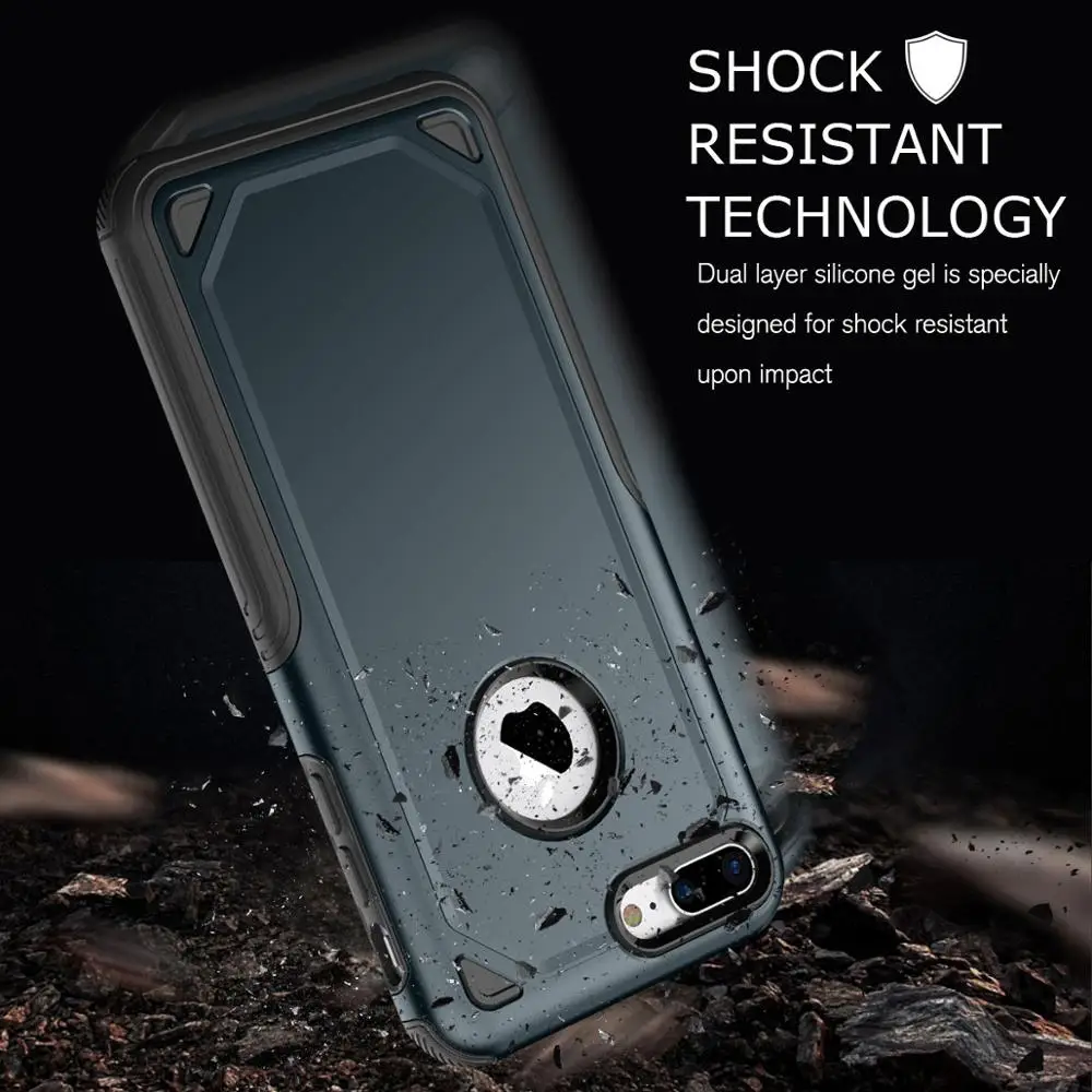 Роскошный противоударный чехол для телефона для iPhone 6, 6s, 7, 8 Plus, гибридный жесткий противоударный защитный чехол, прочный защитный чехол для iPhone 7, 8, 6, 6 S