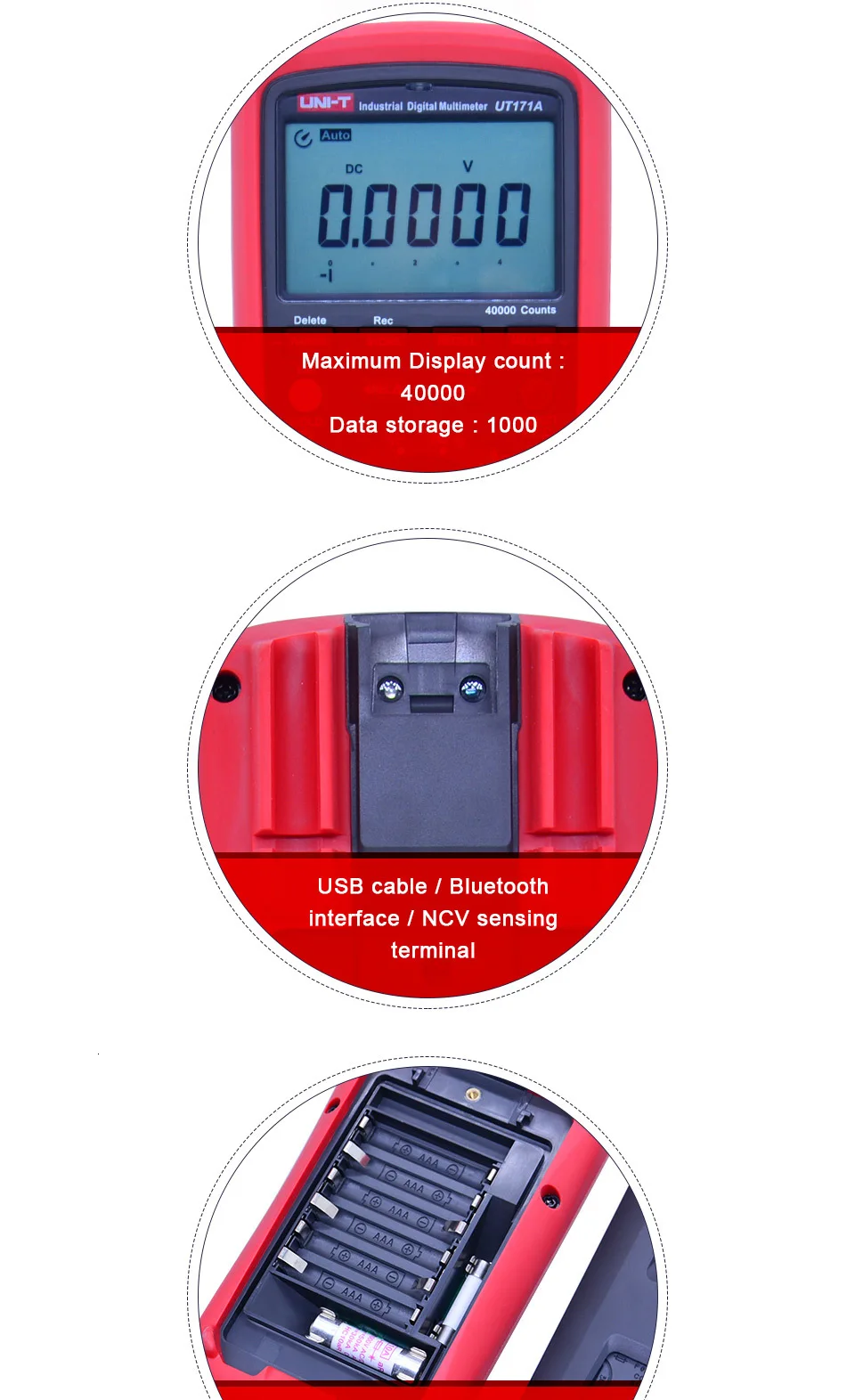 UNI-T UT171A True RMS цифровой мультиметр промышленный AC DC Вольтметр Амперметр Измеритель сопротивления емкости 4000 счетчик ЖК-дисплей