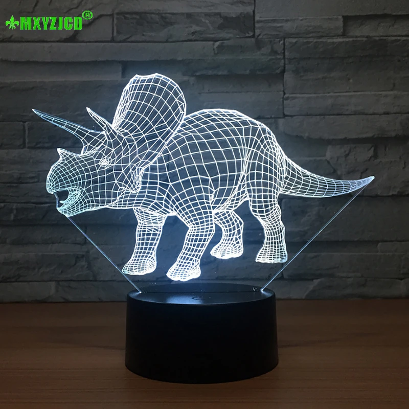 Домашний интерьер динозавр 3d маленький ночник красочный светодиодный