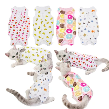 

Cat clothes Summer Cat Sterilization Suit Thin Section Four-legged Cat Clothes Weaning Suit Breathable High Elastic Cat Vest