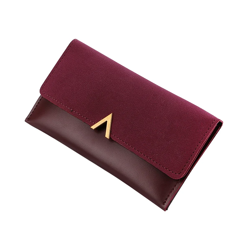 WineRed Кожаные женские кошельки на застежке, дамские сумочки на молнии, кошелек для монет, Женский конверт, кошелек для денег, карт, ID, держатель, сумки, кошельки с карманами - Цвет: WineRed
