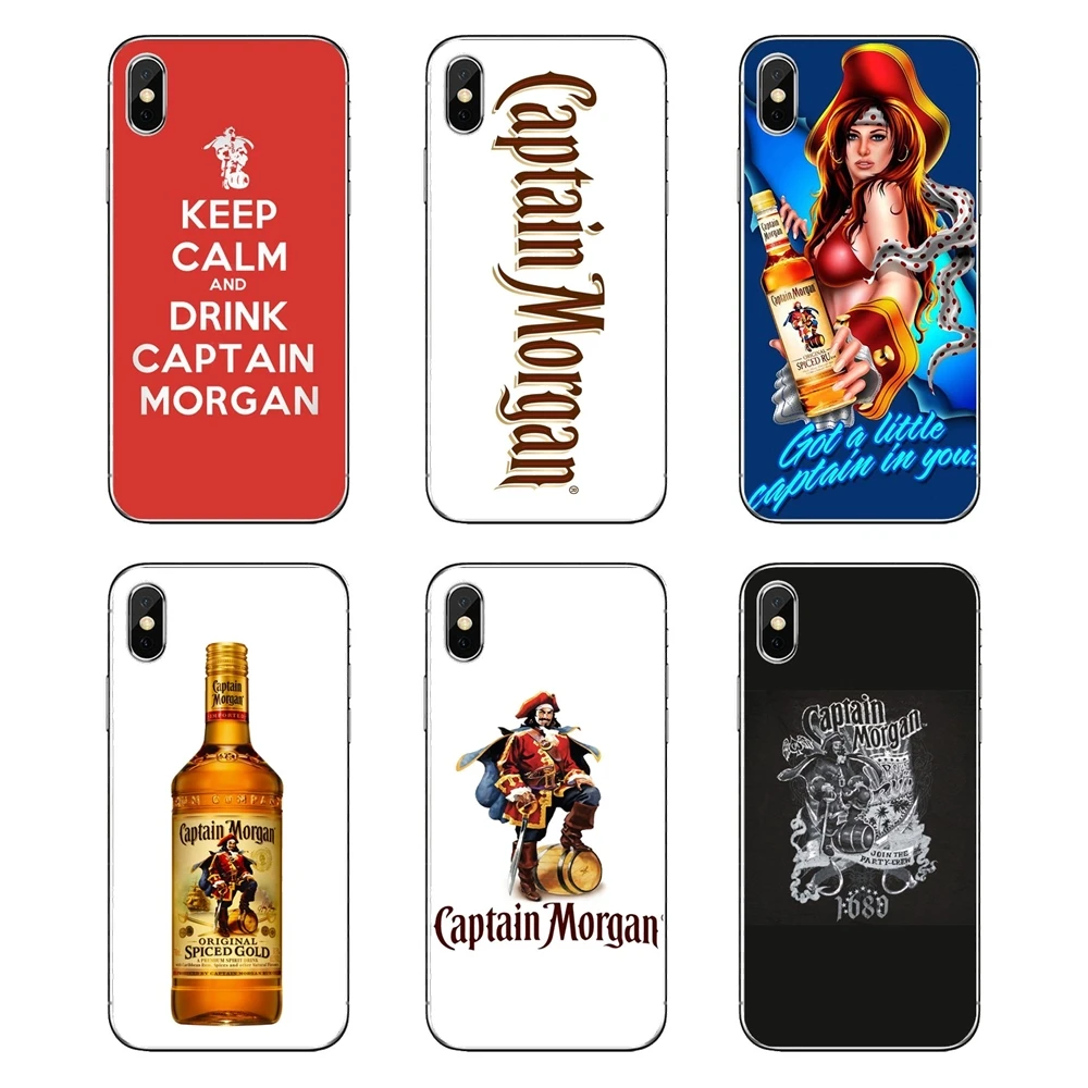 Captain Black Spiced Rum Soft Transparent wine drinking Case Cover For iPhone 4 4S 5 5S 5C SE 6 6S 7 8 X XR XS Plus MAX |