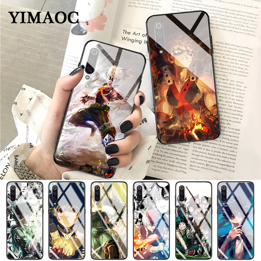 YIMAOC My Hero Acade mi a Anime стеклянный чехол для Xiaomi Redmi 4x 6A note 5 6 7 Pro 8 9 Lite A1 A2 F1 |