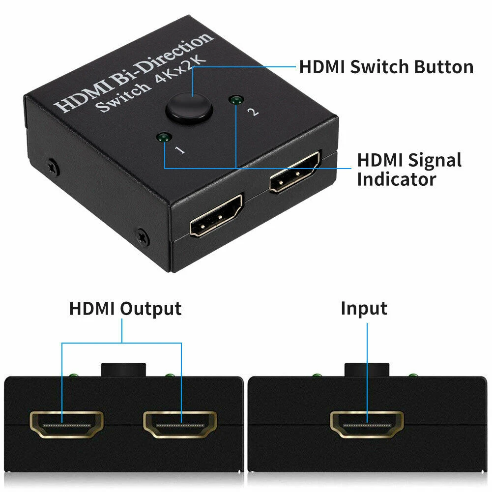 2,0 двухнаправленный интеллектуальный коммутатор 3D Ultra HD 4K HDMI двунаправленный 2,0 Переключатель концентратор 2x1 1x2 HDCP UHD 1080p 4K разрешение HDCP