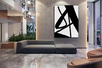 

Handmade Wall Art Large Abstract Painting Office Wall Art Extra Large Artwork Black And White Art Vertical Painting Home Decor