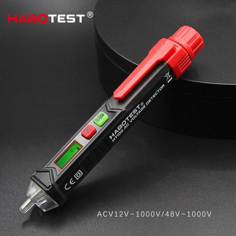 

Habotest HT100E Digital Voltmeter Intelligent Non-Contact Pen Alarm Voltage Detector Meter Ac Voltmeter Tester Auto Tachometer
