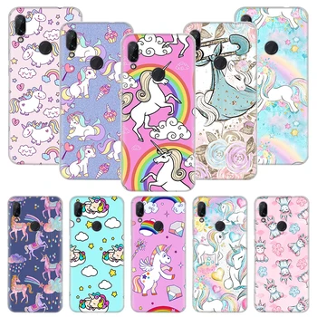 귀여운 아기 유니콘 전화 케이스 Coque Xiaomi Poco X3 NFC F2 F3 X2 M2 M3 X3 Pro Mi 8 9 CC9 5X 6X A2 A3 Lite F1 뒷면 커버 Funda