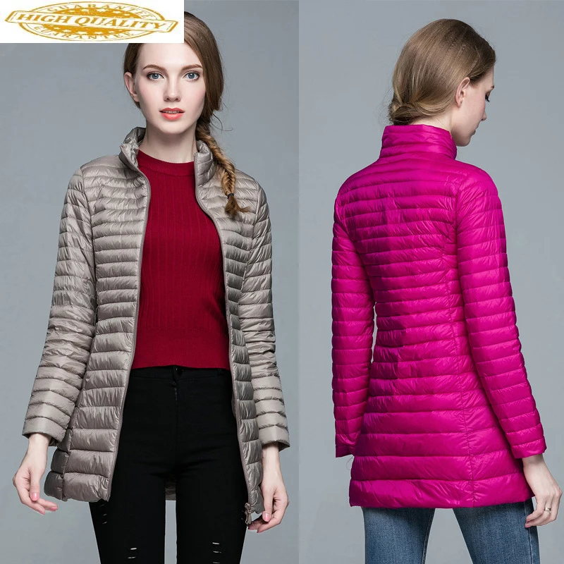 

Women's Down Jacket Autumn Winter Ultra Light Down Jacket Women Plus Size Long Duck Down Puffer Coat 2020 KJ2491