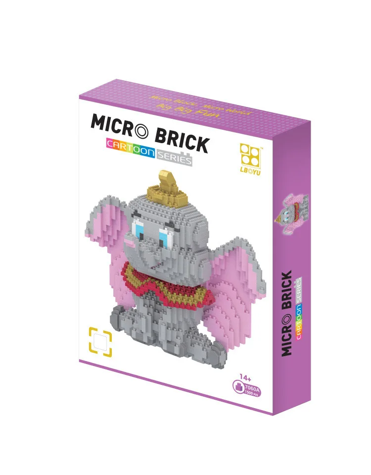 

Bo yu Tiny Granule Assembled Building Blocks Toy Cartoon Series Dumbo 7060a