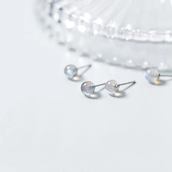 

Ruifan Natural Moonstone Earrings Blue Light 925 Sterling Silver Women's Earrings with Stone Female Stud Earring Jewelry YEA086