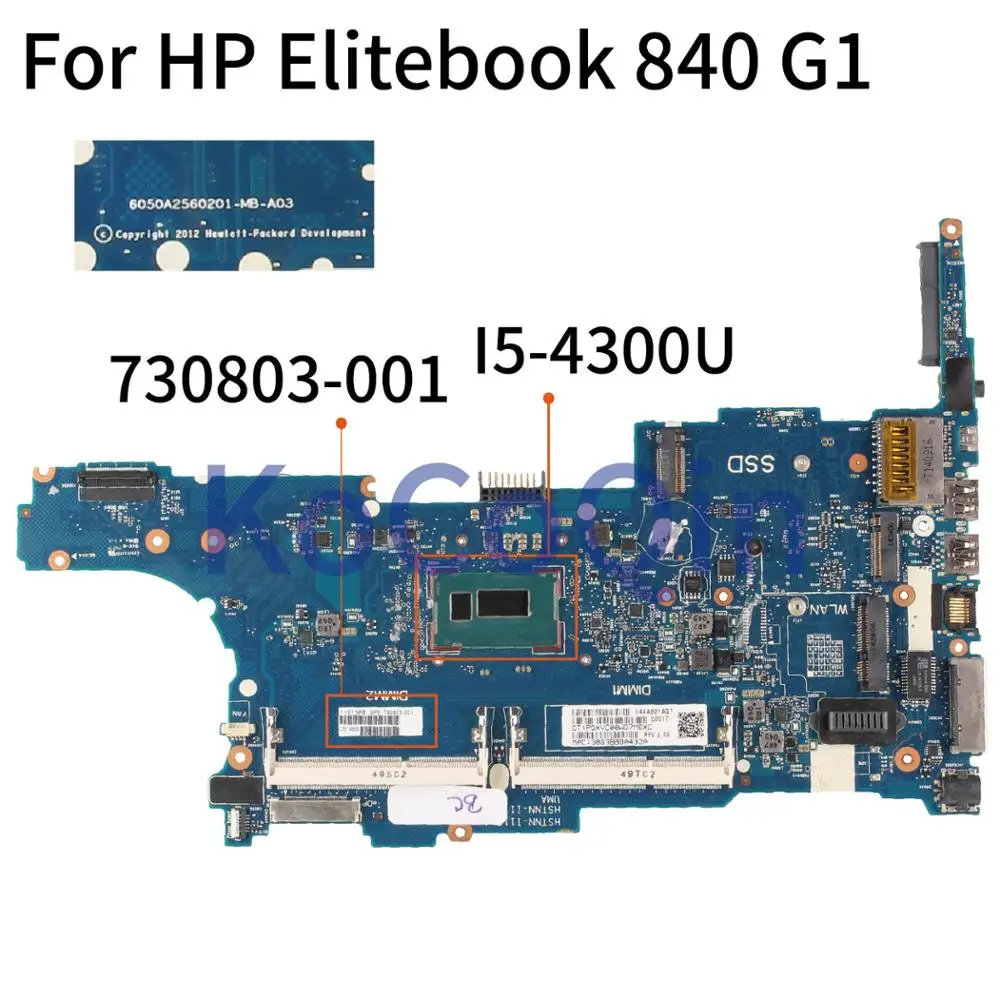 Материнская плата для ноутбука HP Elitebook 730803 G1 6050A2560201-MB-A03 Core SR1ED KoCoQin 501-001 840-850 |