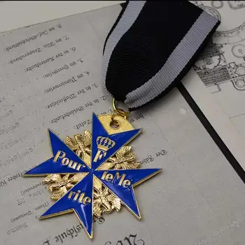 Najwyższej jakości niemieckie prusy niebieskie Max Pour le Merite Medal odznaka tanie i dobre opinie Flower Nowoczesne Europa Metal
