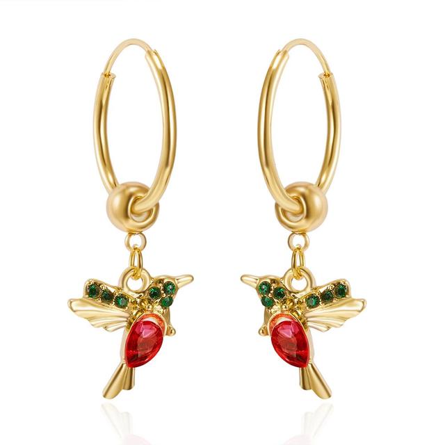 Pair Unique Long Drop Earrings Bird Pendant Tassel Crystal Pendant Hummingbird Earrings Ladies Jewelry for Anniversary Party