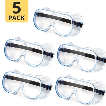 

1/3/5 PCS Transparent Protective Glasses Safety Goggles Anti-Splash Wind-Proof Work Safety Glasses For Research Cycling Riding