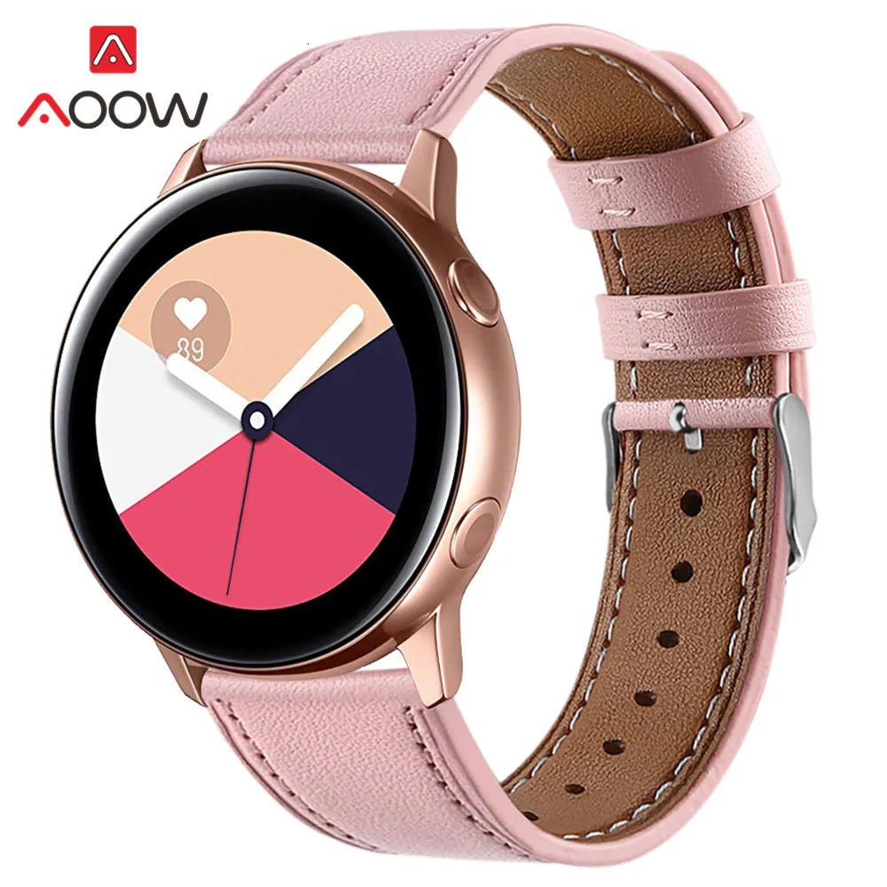 20 мм цветочный принт из натуральной кожи ремешок для samsung Galaxy Watch Active 42 мм Шестерня S2 розовый браслет ремешок для часов аксессуары