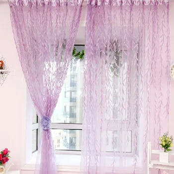 

Wicker offset printed Curtain of Muslin cool window Pastoral floral Curtains for Window Living room kitchen