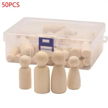 

Wooden DIY Color Painting Peg Dolls Male & Female Doll Bodies Decorations