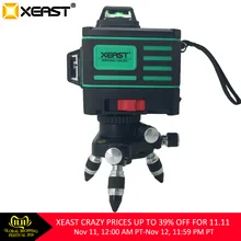XEAST XE-360G лазерный уровень 12 линий 3D лазерный уровень XE-360G 360 вертикальный и горизонтальный самонивелирующийся перекрестный зеленый луч