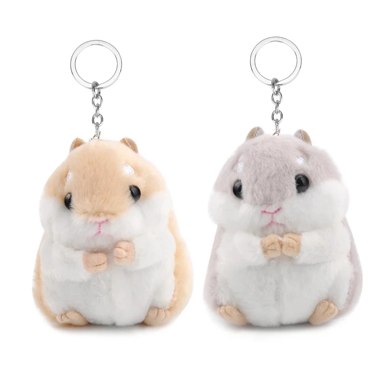 Fur Keychains Toys Hamsters Hamster Pompom Keychains Plush Keychains Hamsters Cute