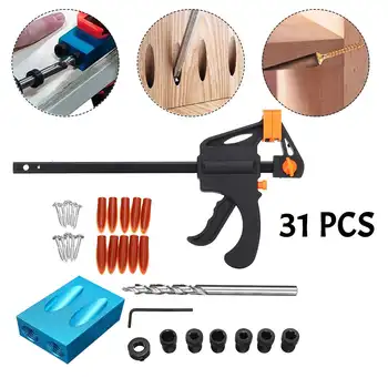

31pcs 15 Degree Oblique Hole Locator Drill Bits Angle Locator Bits Hole Jig Clamp Kit Woodworking Hand Tools Carpentry Locator