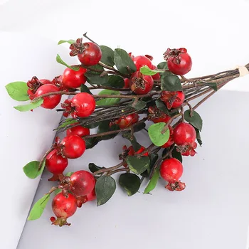 

Simulation Pastoral Flower Branch Wedding Bouquet Garden Festival Home Table Decor Artificial Rose Hips