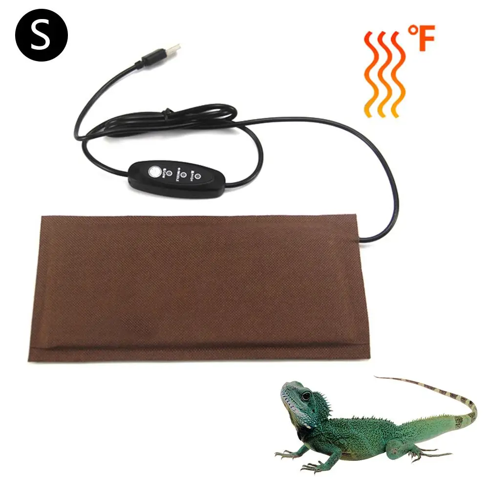 10x20cm 3 Stage 4 типа usb зарядка рептилий тепловой коврик для альпинизма ПЭТ ПУ Отопление подкладки с подогревом настраиваемый регулятор температуры коврики рептилий поставка - Цвет: 10x20cm 3 Stage