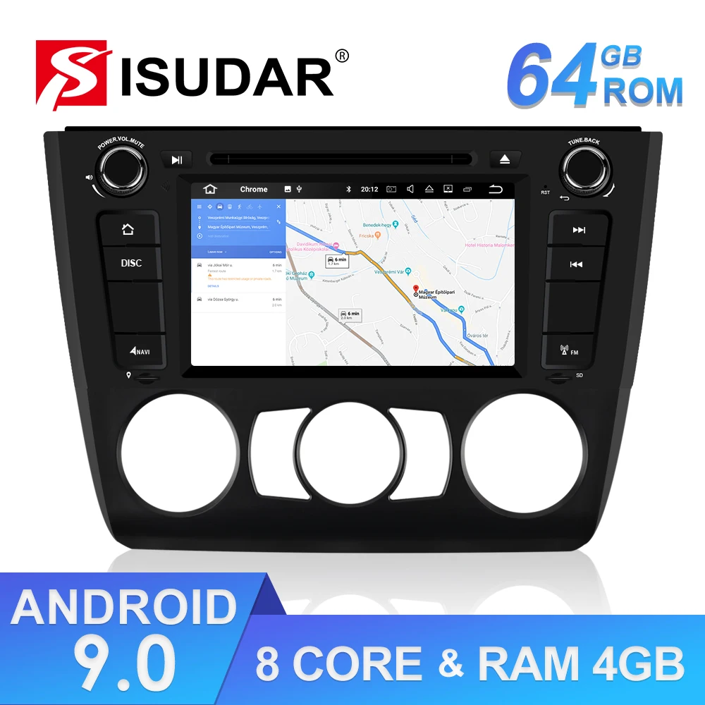 Isudar 1 Din Авто Радио Android 9 для BMW E81/E82/E88 серия Автомобильный GPS Мультимедийный