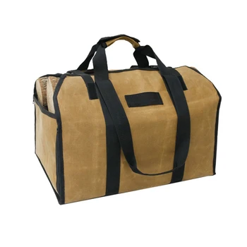 

Large Capacity Canvas Firewood Carrier Tote Bag Camping Carry Bag Log Carrier Tote Bag for BBQ Picnic Storage Bag