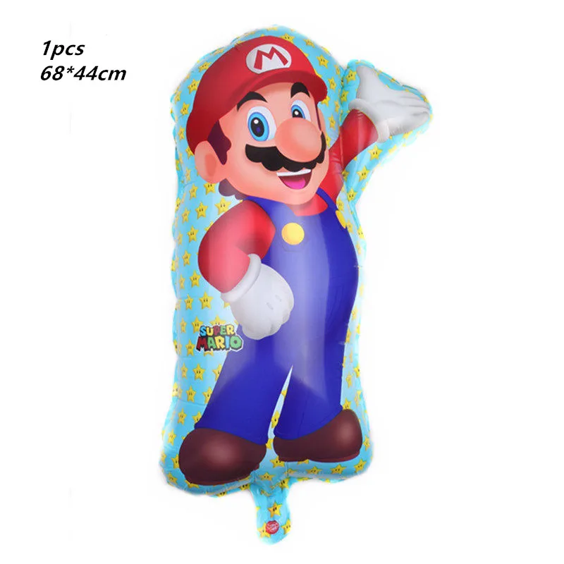 balloon 1pc LISM 1 комплект Марио Bros тема торт флаг Супер Марио Bros тема День Рождения украшения для торта для вечеринки Супер Марио флажки для торта торт топперы - Цвет: balloon 1pc