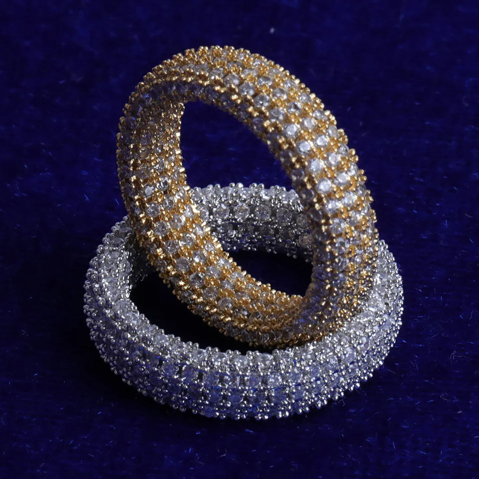 Bubble Letter Couples Ring White Gold Trendy Jewelry