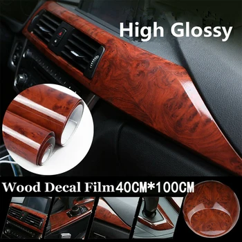 

DIY Car Sticker Grain Vinyl Decal Maroon 40x100CM Replacement 1Pc Waterproof Mouldings Accessories