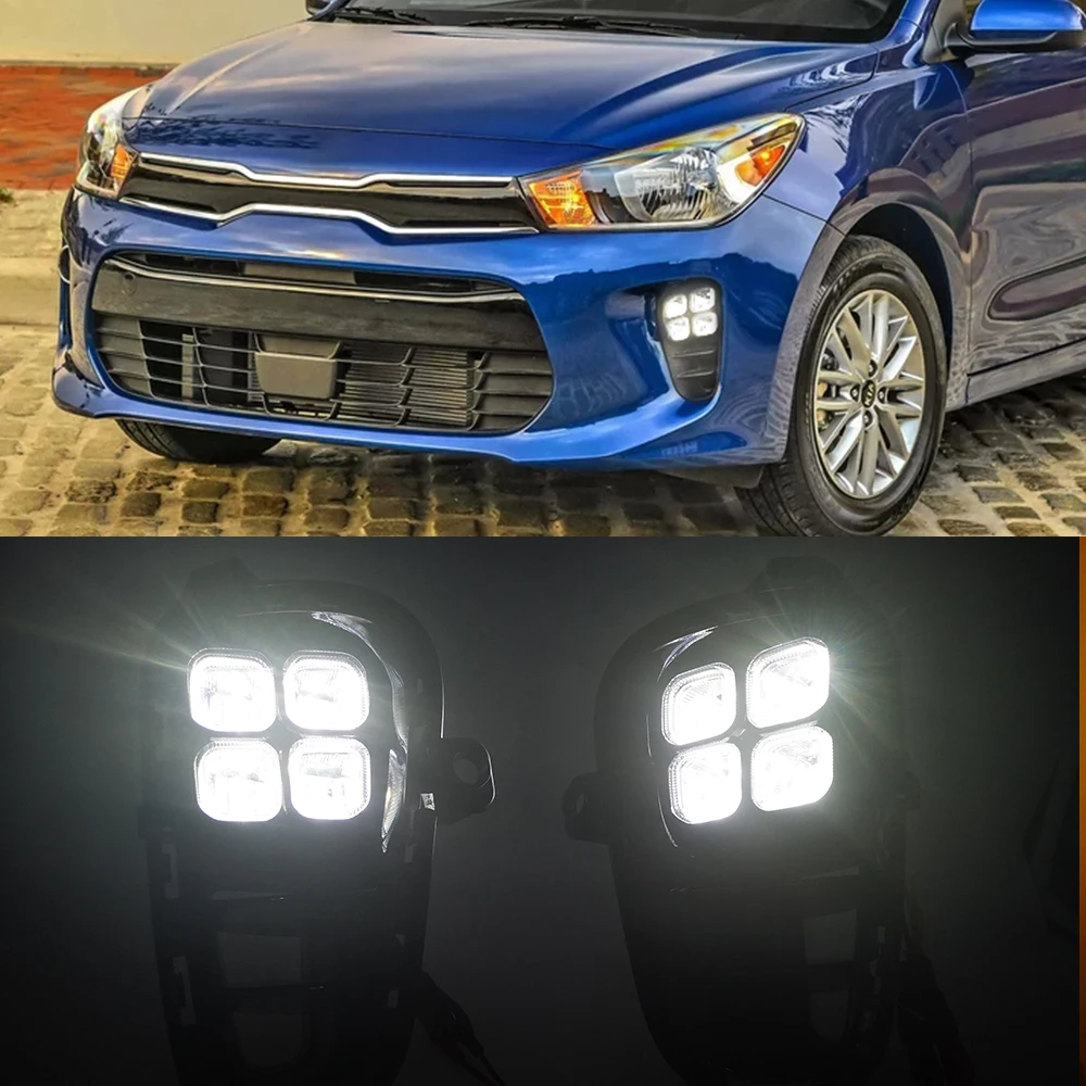 Автомобильные мигающие фары 2 шт для KIA RIO 2017 2018 2019 2020 дневные ходовые огни