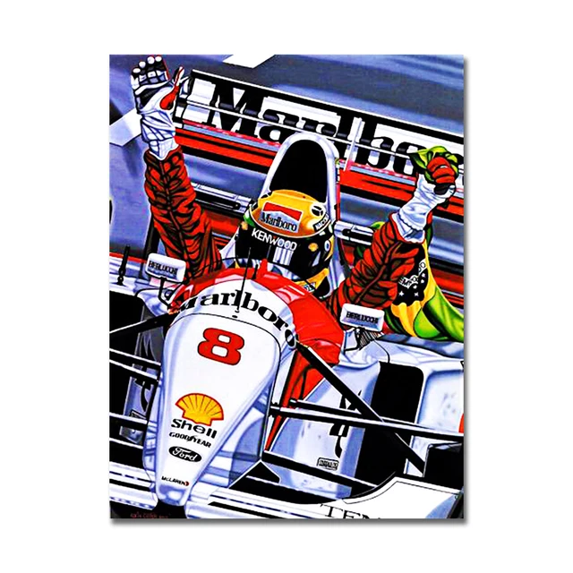 Ayrton Senna Canvas Painting Print Poster Photo Art F1 Formula Nordic Poster Wall Art Picture For Living Room Home Decoration CH 425