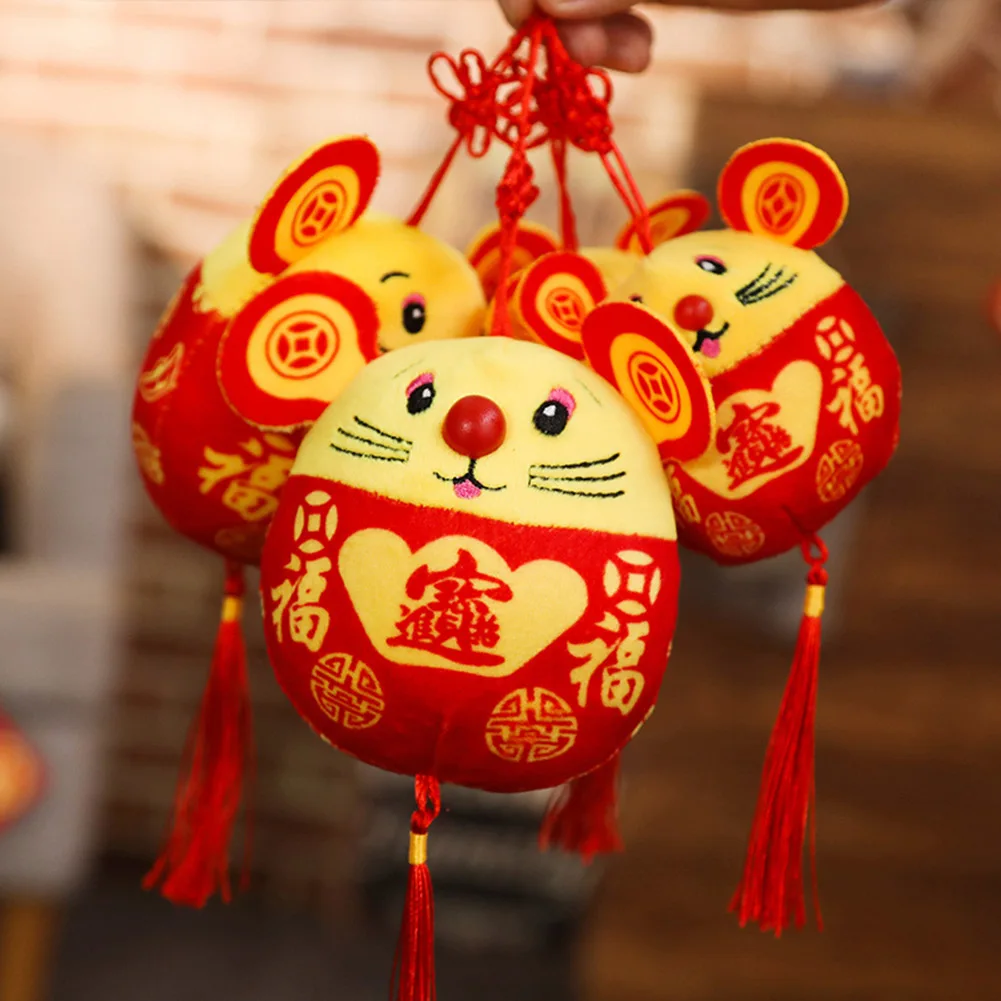 2020 Chinese New Year Plush Toy Year of the Rat Pendant Chinese Knot Plush Red Mouse in Suit Car Home Decor wall hanging Decor 2020 Chinese New Year Plush Toy Year of the Rat Pendant Chinese Knot Plush Red Mouse in Suit Car Home Decor wall hanging Decor
