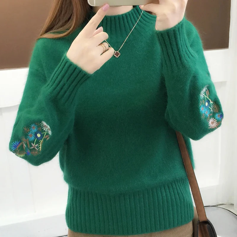 Autumn New Fashion Elegant Knitted Women Sweater Casual Women Blouses Women Tops O-neck Long Sleeve Women Clothing 5459 50