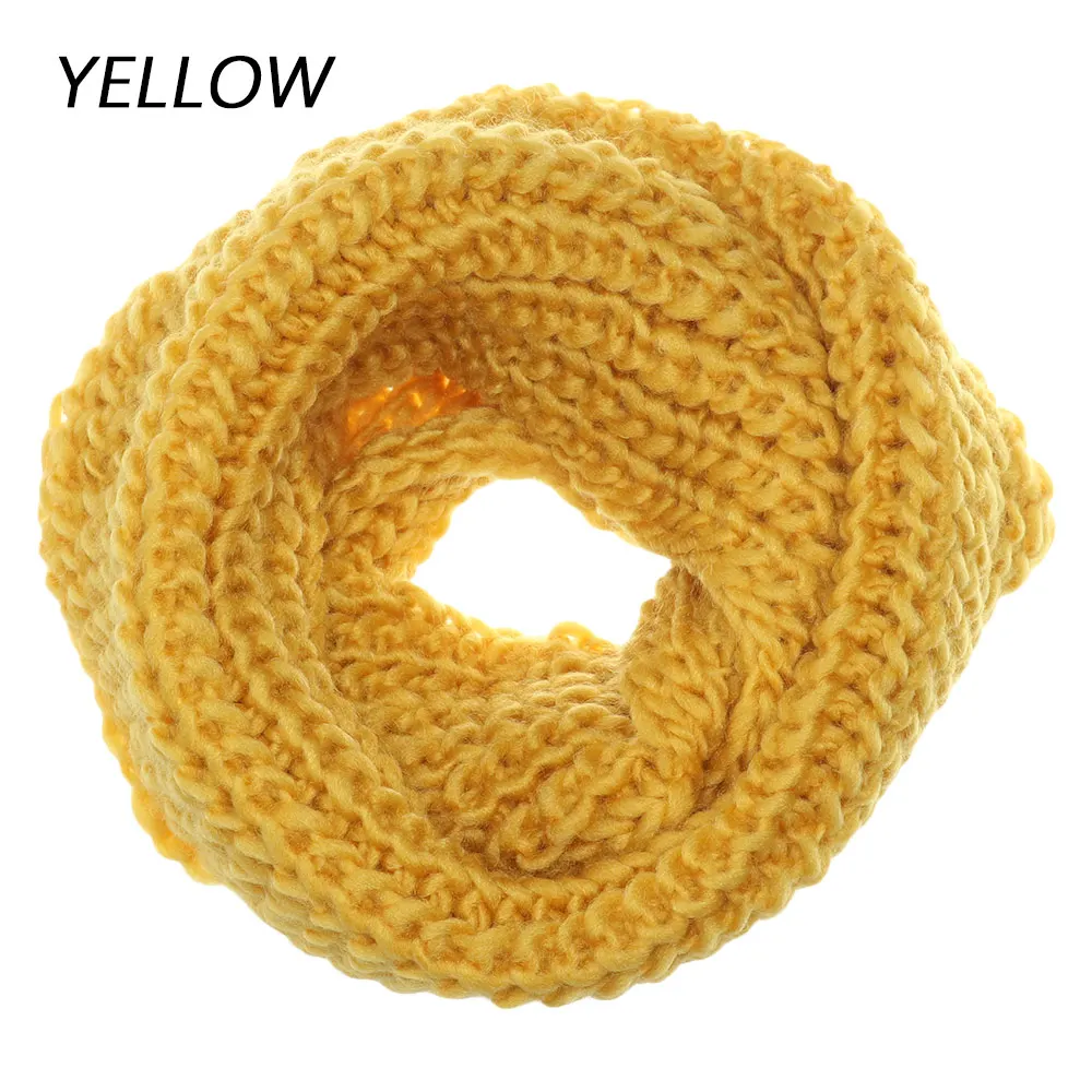 yellow 1 шт., унисекс, мягкий вязаный шерстяной шарф с круглым воротником, толстая шаль, накидка на шею, воротник-хомут, Осень-зима, теплые аксессуары для улицы - Цвет: yellow