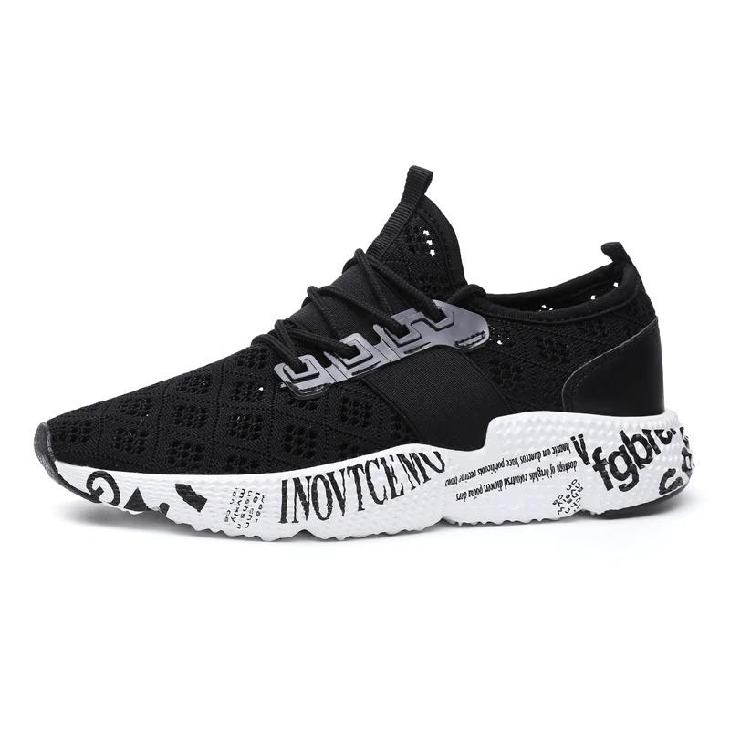 Black G007-48 Тканая мужская повседневная обувь; дышащая мужская обувь; Tenis Masculino; обувь; zapatos hombre Sapatos; прогулочная обувь; кроссовки для мужчин; красивая популярная обувь - Цвет: Black G007-48