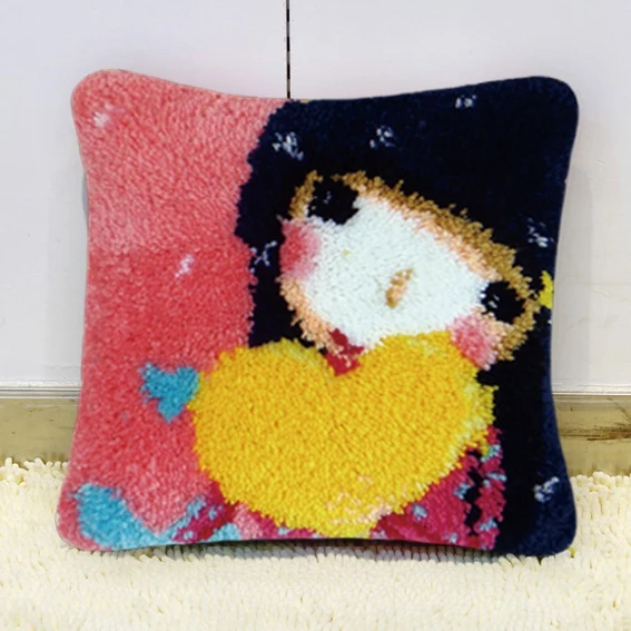Latch Hook Kits Foamiran Crocheting Latch Hook Rug Canvas Embroidery Carpet Pillowcase Cushion Cross Stitch Needlework Christmas