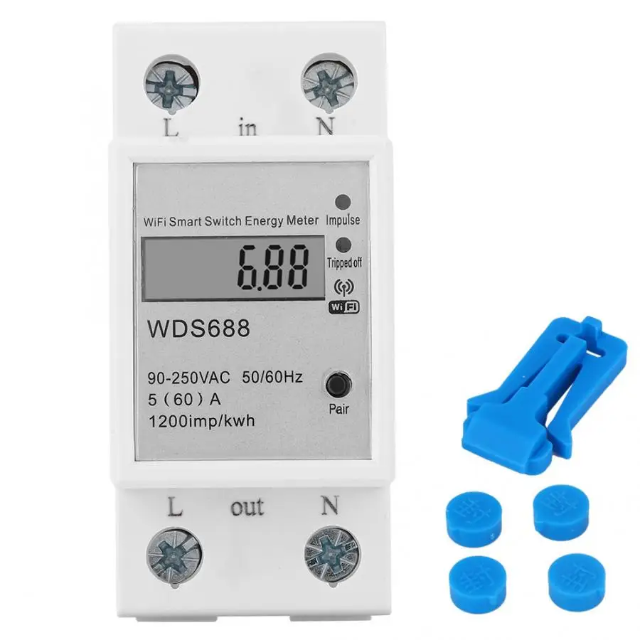 WDS688 90 ~ 250VAC 5 60A умный измеритель энергии одиночной фазы мульти-Функция