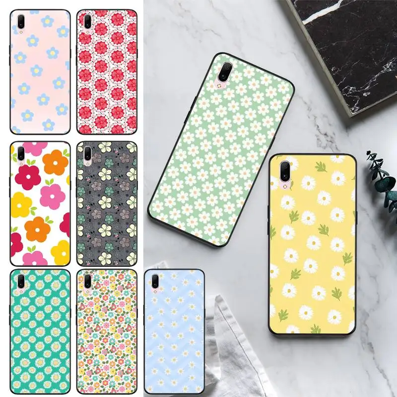 Viviana Fashion little flowers Black TPU Soft Phone Case Cover For VIVO Y97 95 85 83 81 79 75 71 Y91 U1 91i 81S 81i | Мобильные