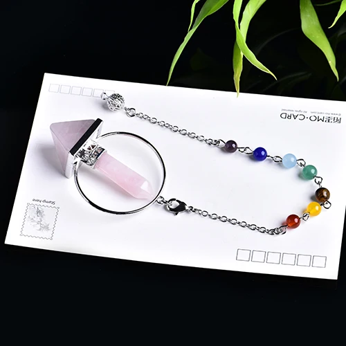 Rose Quartz 1 шт., модный натуральный кристалл, ветряной колокольчик, подвеска, кристалл, пирамида, натуральный кристалл, точка, магическое лекарство, кристалл, украшение для дома, сделай сам, подарок - Цвет: Rose Quartz