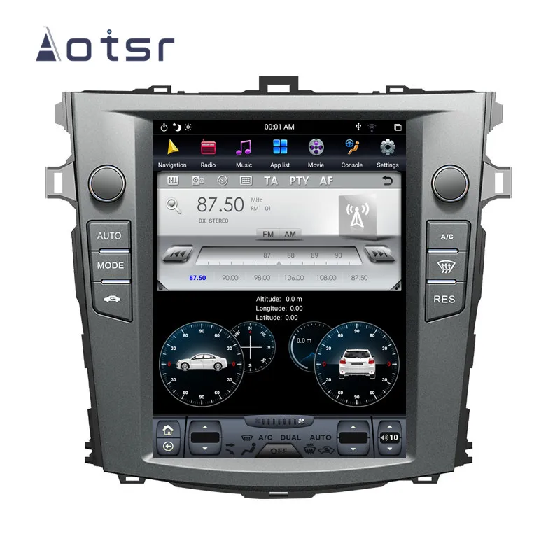 Android 8.1 Tesla style DVD multimedia player GPS navigation for Toyota Corolla 2007-2013 car radio player Auto stereo head unit