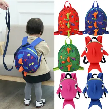 

Toddler Anti-Lost Dinosaur Shark Backpack Safety Walking Harness Leash For Kids 3EE