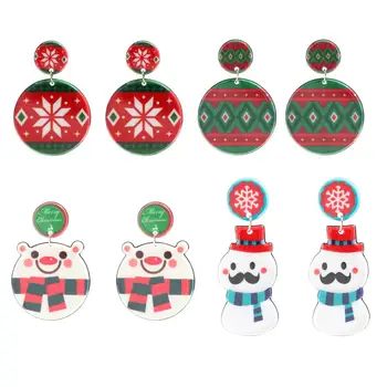 

Wgoud 2020 New Resin Christmas Drop Earring Fashion Colorful Acrylic Snowflake Star Snowflake Dangle Jewelry For Women