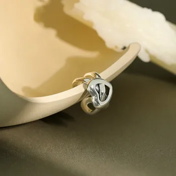 

Heart Open Ring Fine Trendy Jewelry 925 Sterling Silver Rings For Women INS Korean Vintage Ring Gift For Girlfriend Bagues Femme