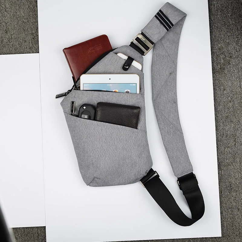 

New Anti-thief Crossbody Bag Waterproof Men Sling Chest pack Fit mini Ipad Fashion Shoulder Bags