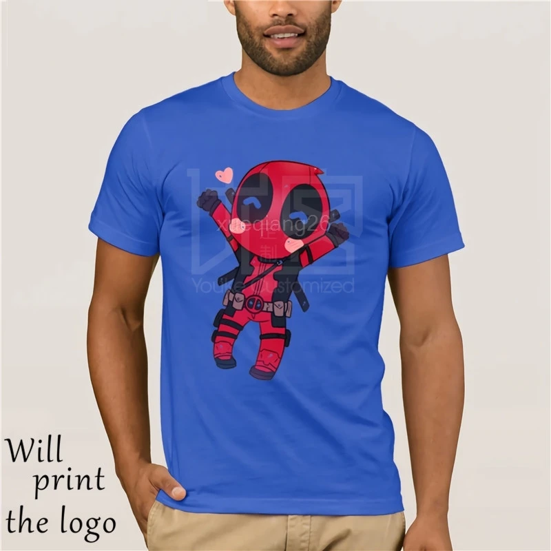 O Collo Mens Deadpool T Shirt Autunno Normale Magliette e camicette T Shirt Manica Corta In Cotone Tinta Unita Tessuto Normale
