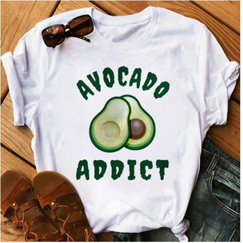 

AOWOF New Avocado Harajuku Kawaii T-shirt 90s Korean T-shirt Fashion Short Sleeve Top Women's T-shirt Ulzzang T-shirt