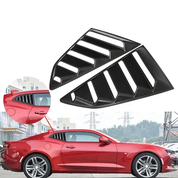 

2 Pcs Gloss Black Look Side Window Louver Vent Scoop Side Window 1/4 Quarter Louver Cover Vents for 2016-18 Chevy Camaro