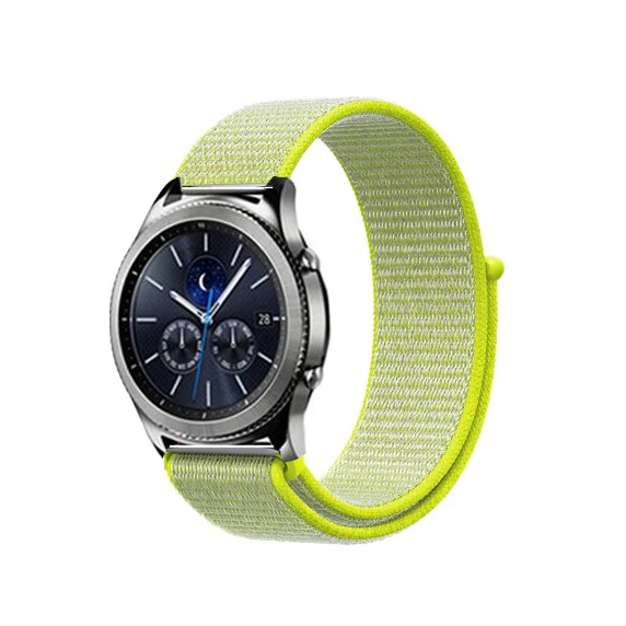 Ремешок 22 мм 20 для samsung gear S3 s2 sport Frontier Classic galaxy watch active 42 мм 46 мм ремешок huami amazfit gtr bip huawei gt 2 - Цвет ремешка: light yellow